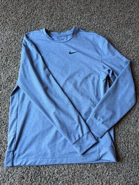 Nike Light Blue Long Sleeve Performance Top